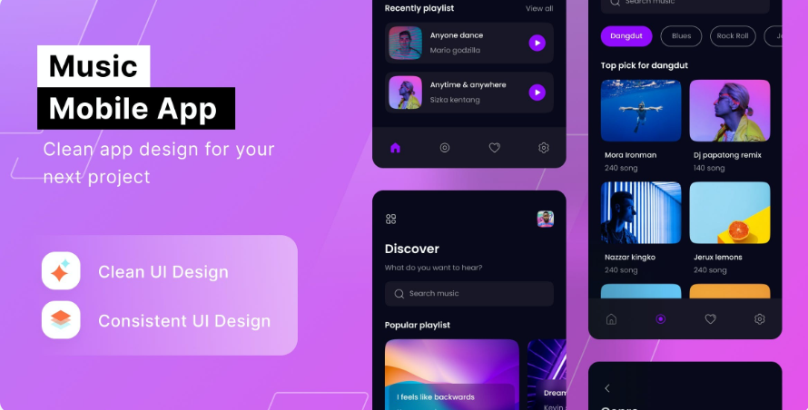 Audio Player App UI Kit - Figma Sketch XD Source File #8554