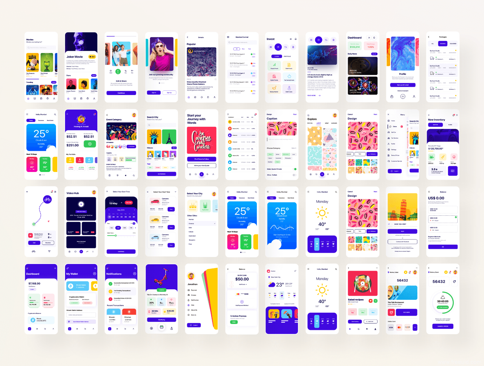 Ticket Reservation App UI Kit - XD Source File #8826
