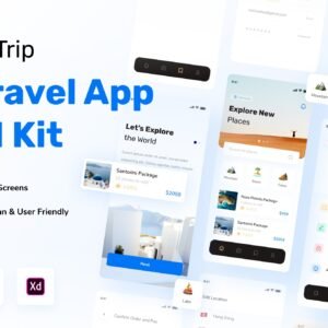 Flight Booking App UI Kit - XD Source File #8897