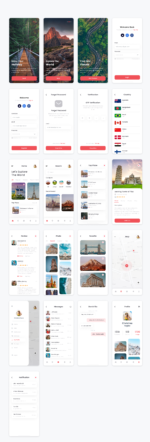 Travel Planner Mobile App UI Kit - Figma Sketch XD Source File #8892
