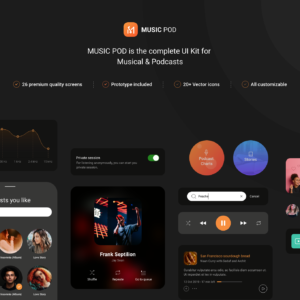 Sound Library App UI Kit - XD Source File #8975