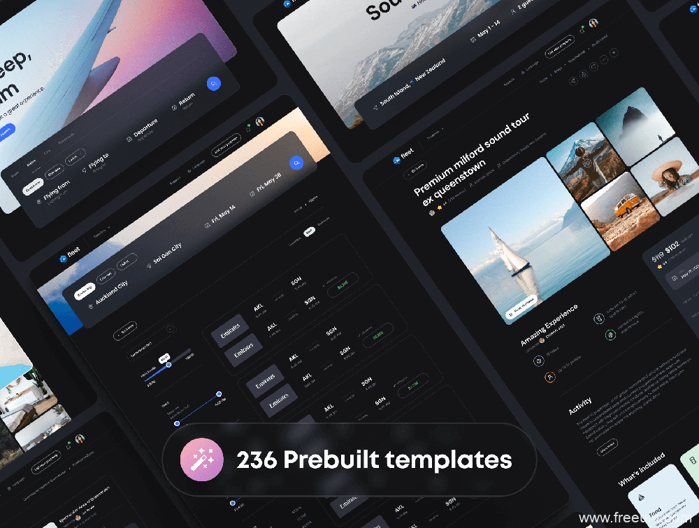 Travel Itinerary App UI Kit - Figma Sketch XD Source File #8884