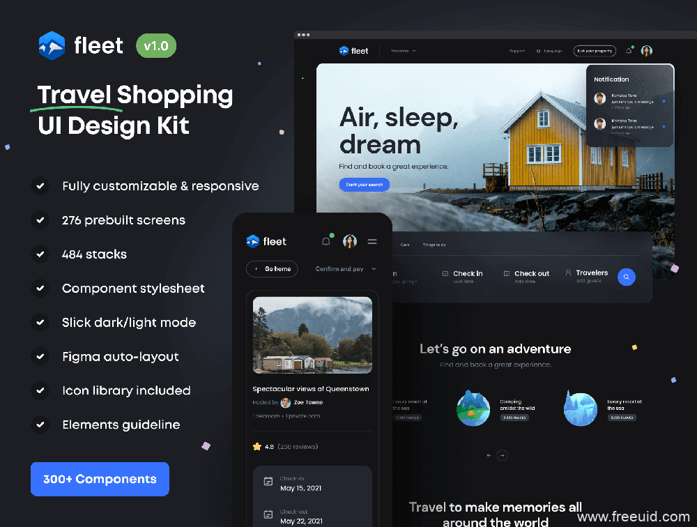 Travel Itinerary App UI Kit - Figma Sketch XD Source File #8884