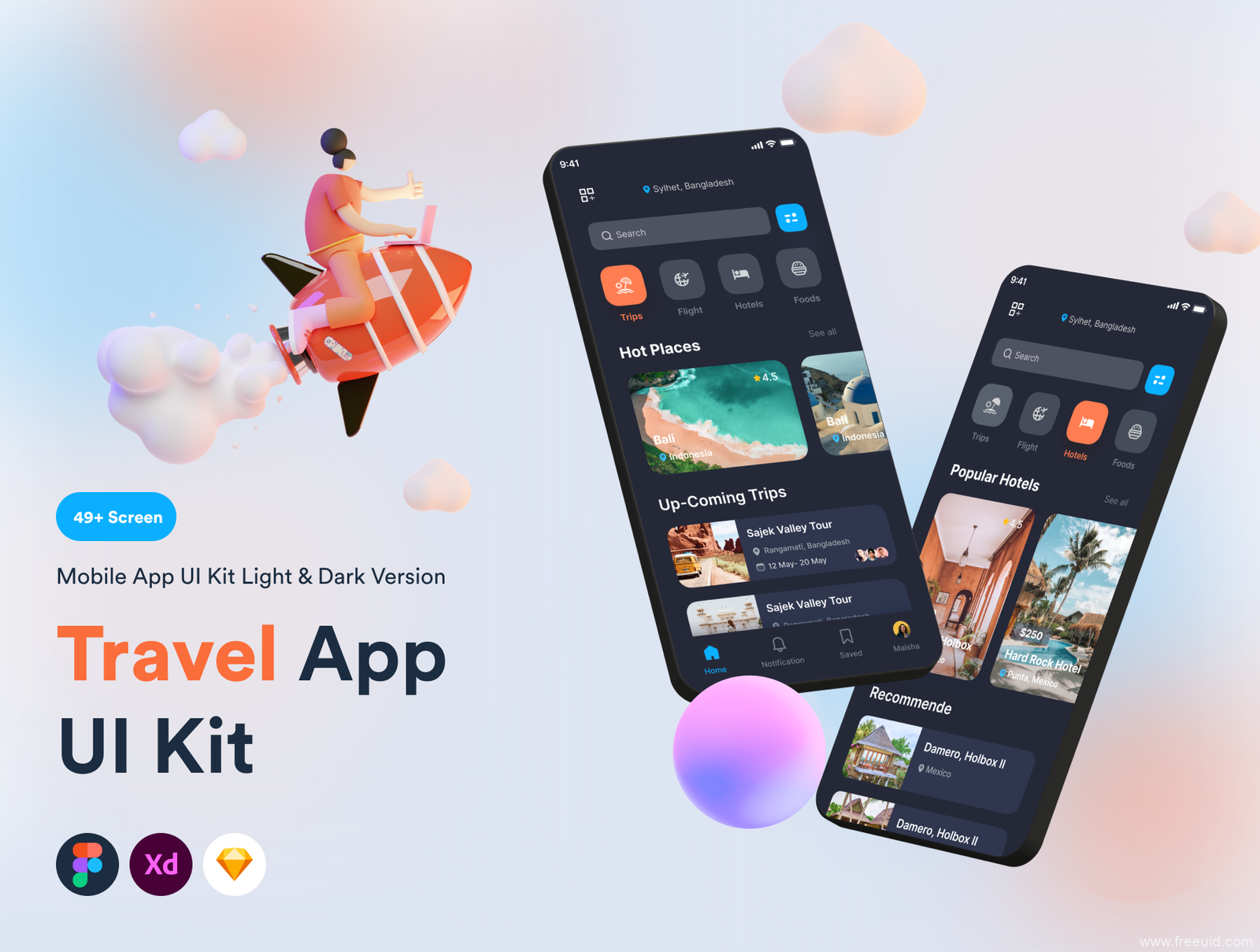 Hospitality Service App UI Kit - Figma Sketch XD Source File #8879