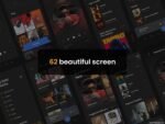 Dark Music Player UI Kit - XD Source File #8958