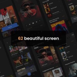 Dark Music Player UI Kit - XD Source File #8958