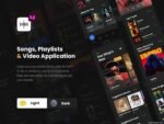 Dark Music Player UI Kit - XD Source File #8958