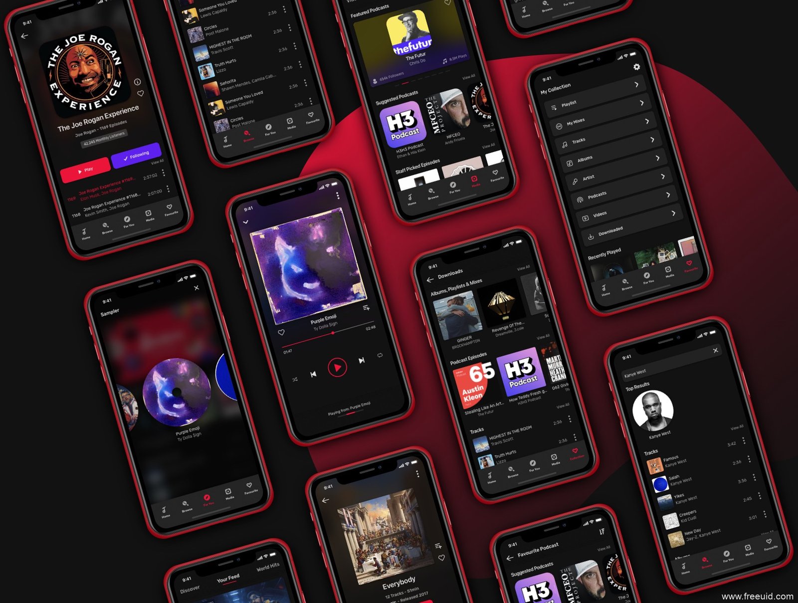 Audio Player App UI Kit - Sketch Source File #8953