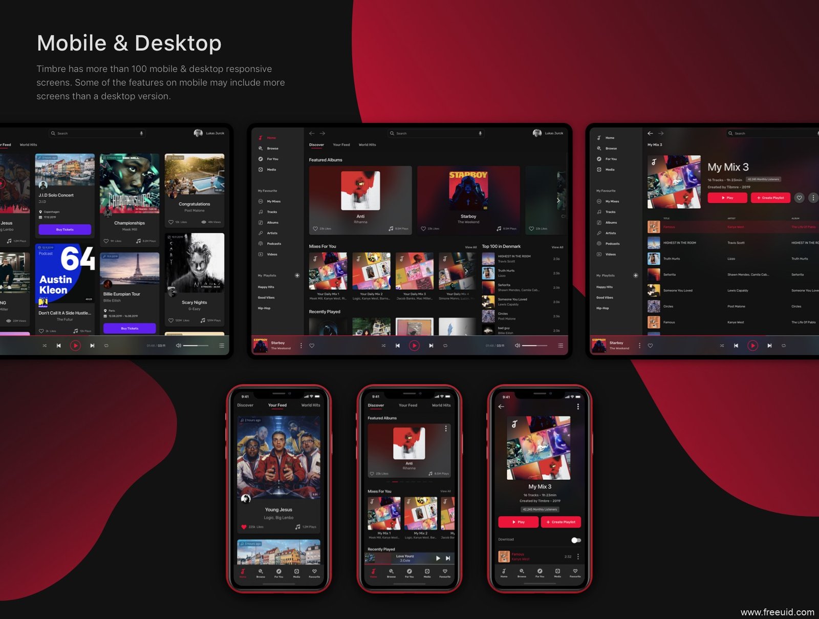 Audio Player App UI Kit - Sketch Source File #8953