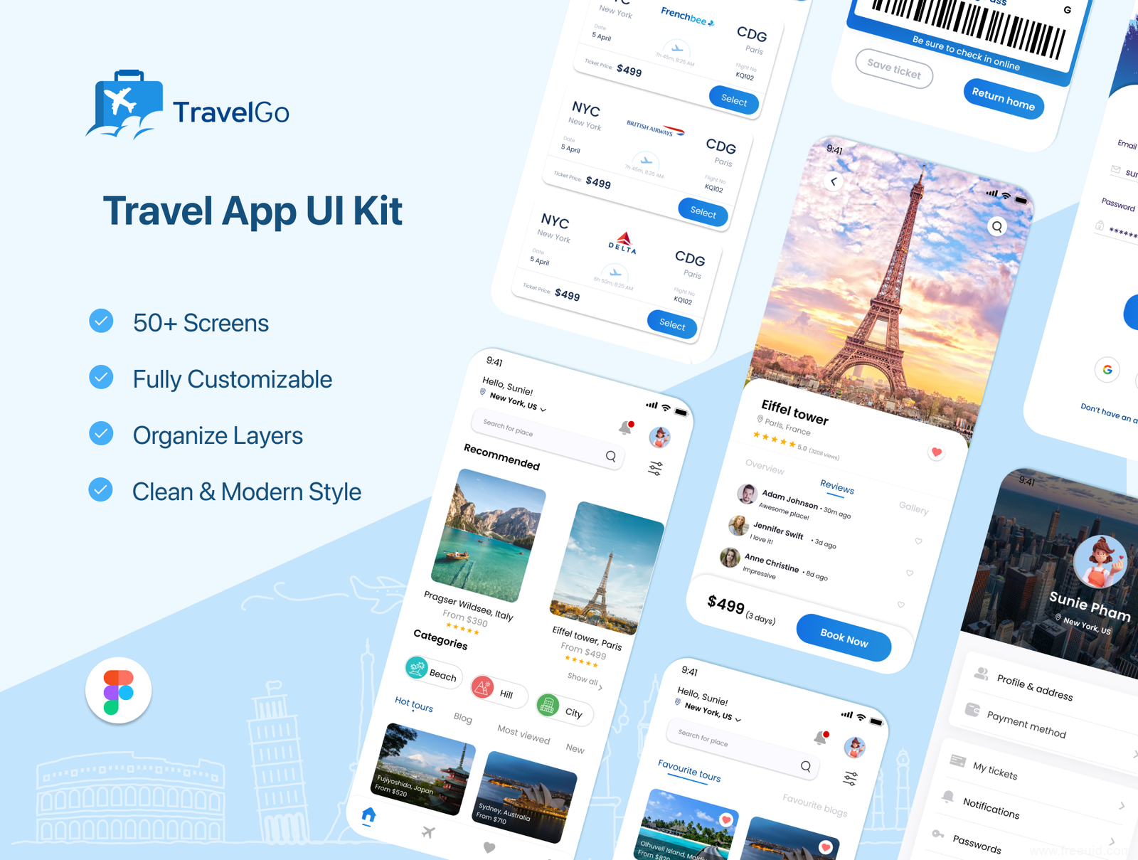 Map Search Travel App UI Kit - Figma Source File #8864