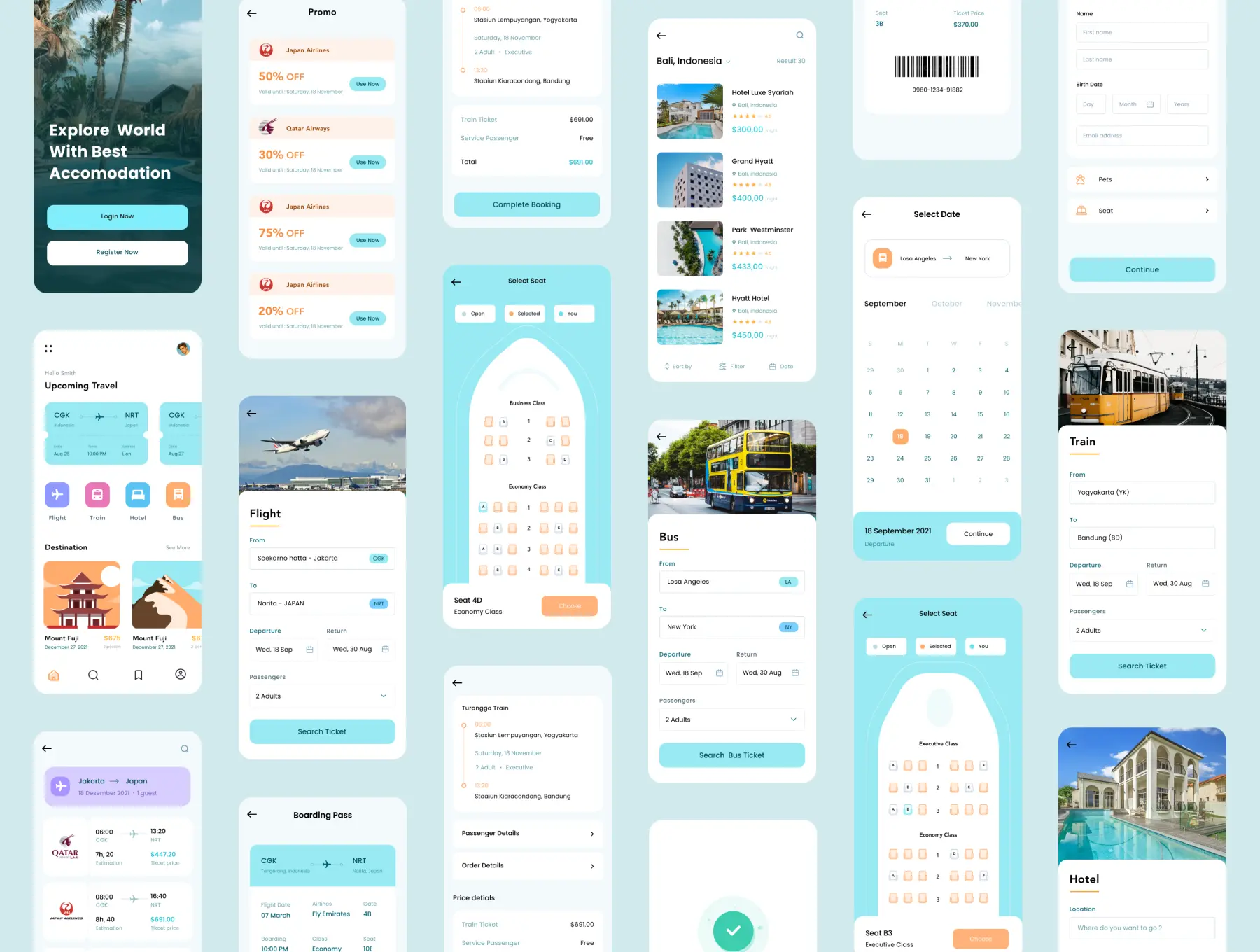 Map Search Travel App UI Kit - Sketch Source File #8821