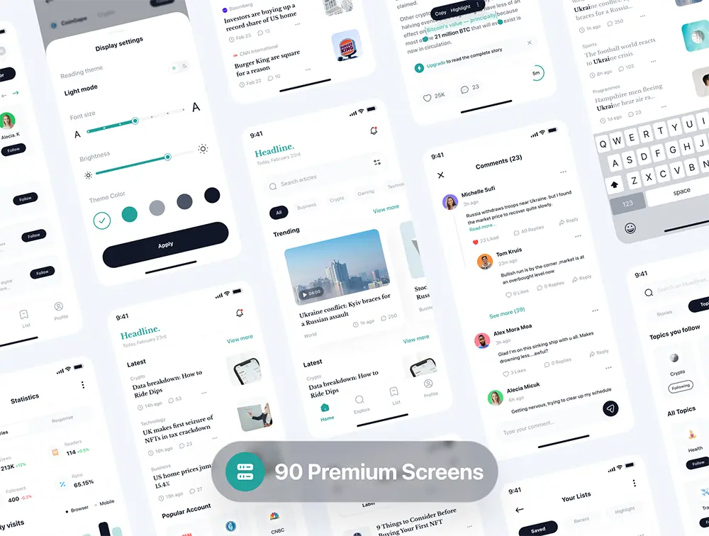 Novel Reading App UI Kit - Figma Source File #9008