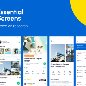 Resort Booking App UI Kit - Figma Sketch XD Source File #8816