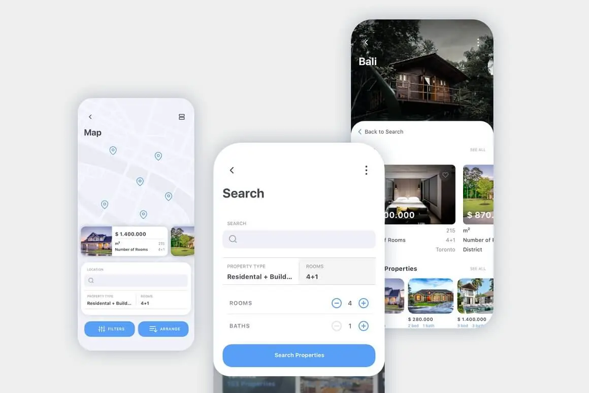 Vacation Rental App UI Kit - Figma Sketch XD Source File #8852