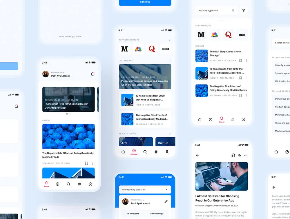 Article Reader App UI Kit - Figma Source File #8998