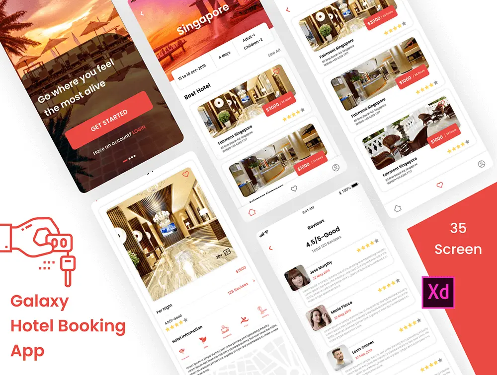 Vacation Rental App UI Kit - XD Source File #9515