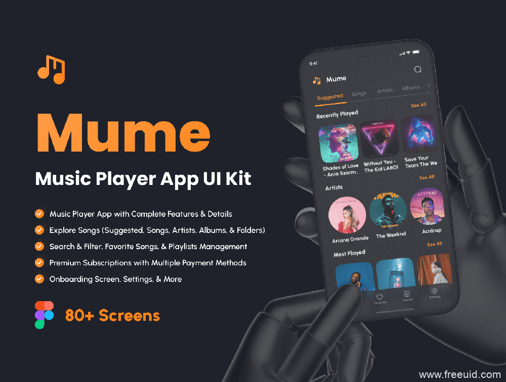 Podcast Mobile App UI Kit - Figma Source File #8948