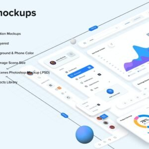 Mobile App Showcase Mockup Kit - PSD Source File #9469