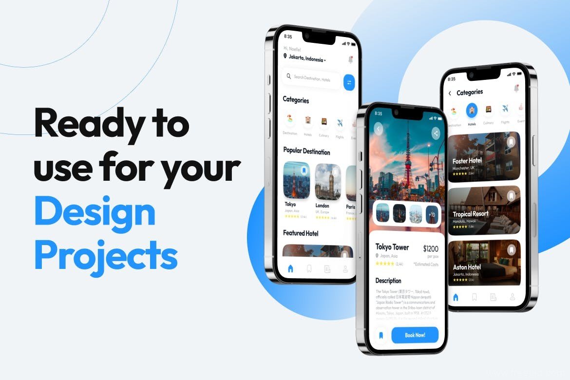 Flight Booking App UI Kit - Figma Source File #8847