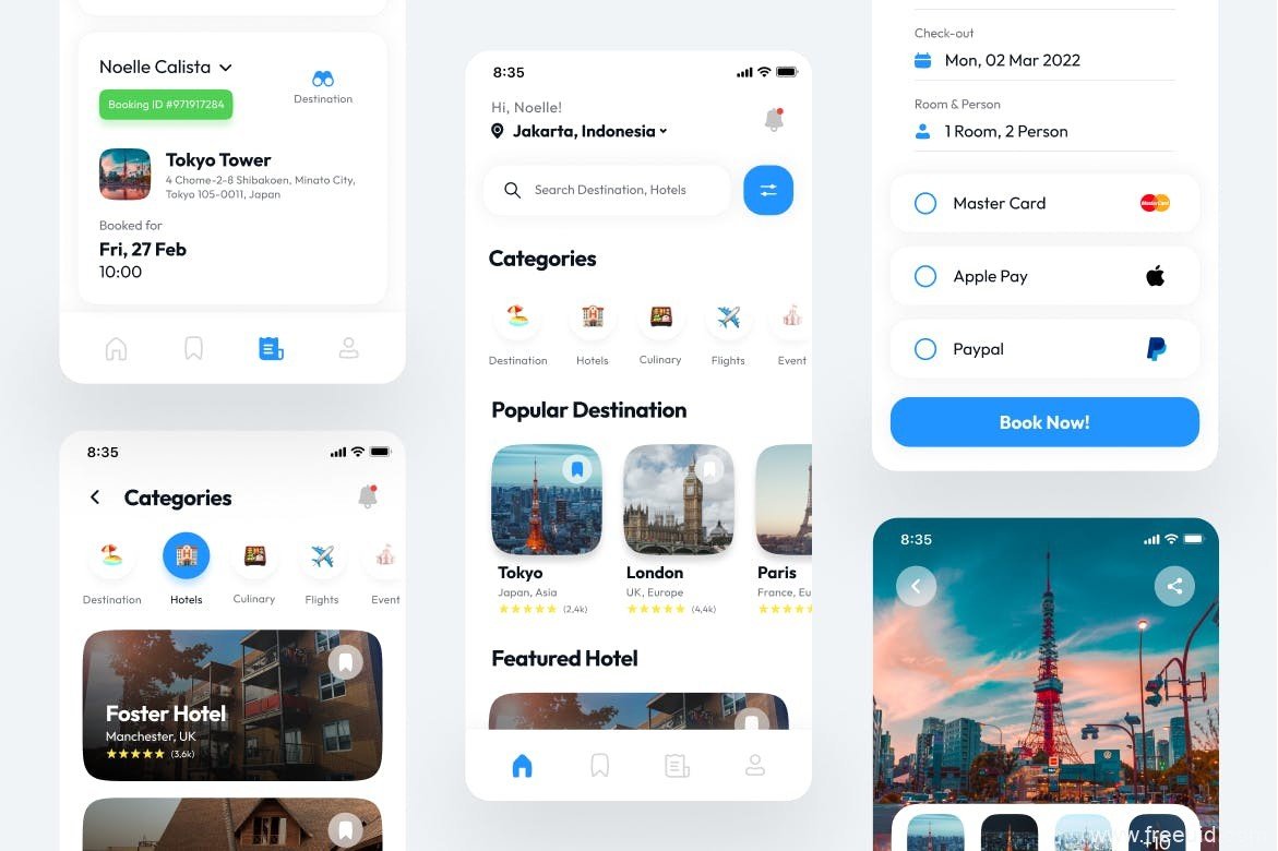 Flight Booking App UI Kit - Figma Source File #8847