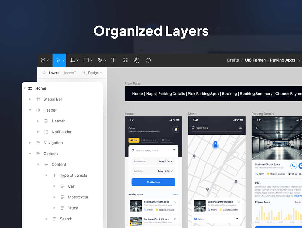 In-Vehicle HMI Dashboard UI Kit - Figma Sketch XD Source File #9080