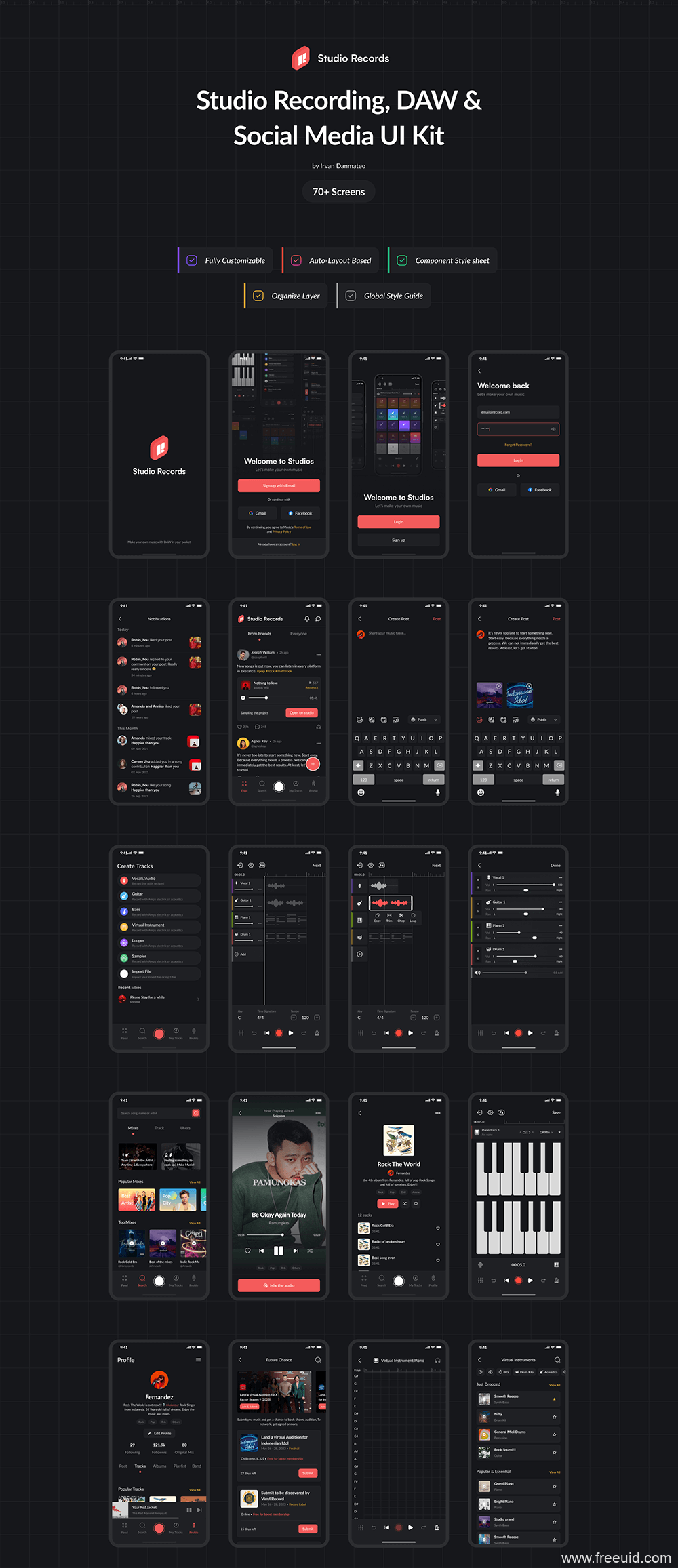 Sound Library App UI Kit - Figma Source File #8933