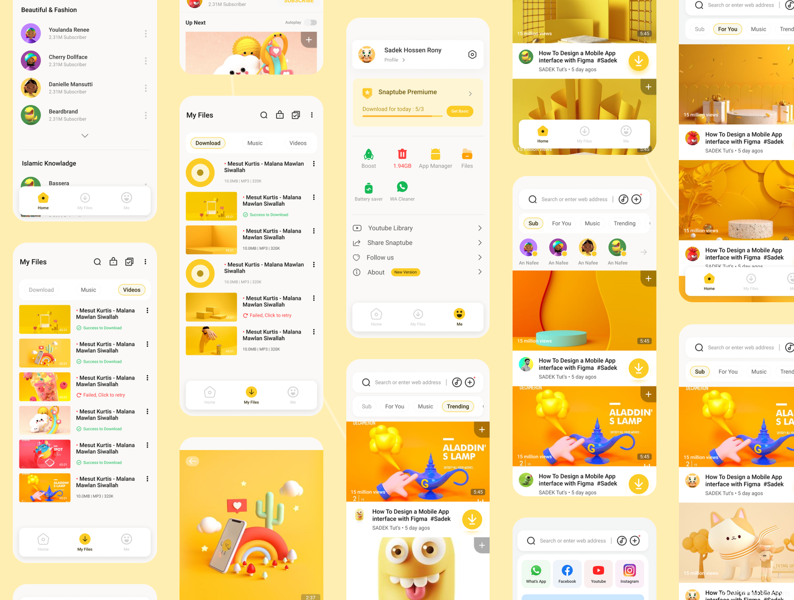 Karaoke App UI Kit - Figma Sketch XD Source File #8930