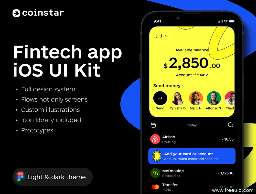 Fintech Payment App UI Kit - Figma Source File #8763