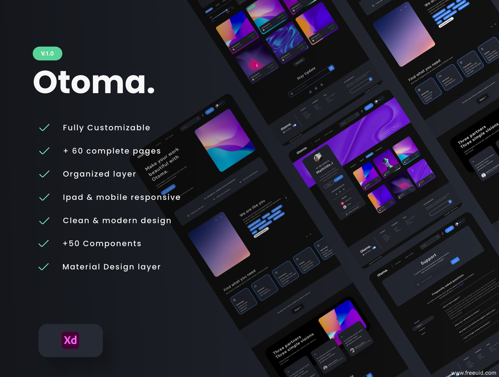 Landing Page Web UI Kit - XD Source File #9288