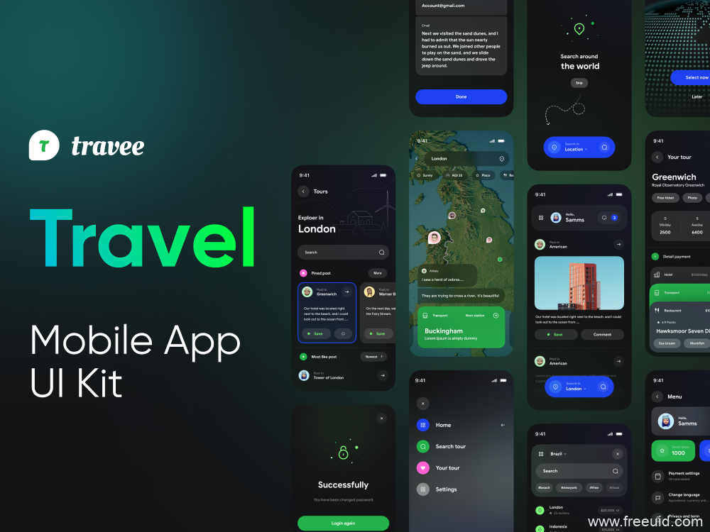 Travel Planner Mobile App UI Kit - Figma Source File #8842