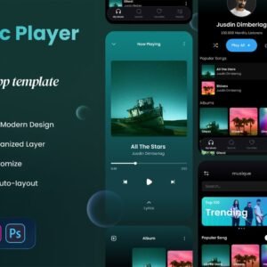 Radio FM App UI Kit - PSD Source File #9405
