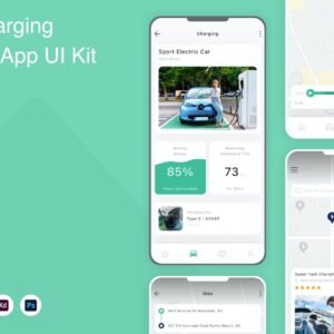 Smart EV Control App UI Kit - Figma Sketch XD Source File #9045