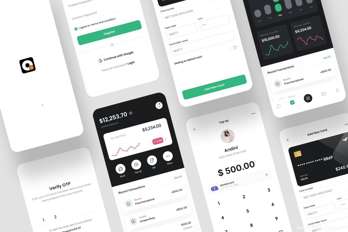 Crypto Wallet Mobile App UI Kit - Figma Source File #8708