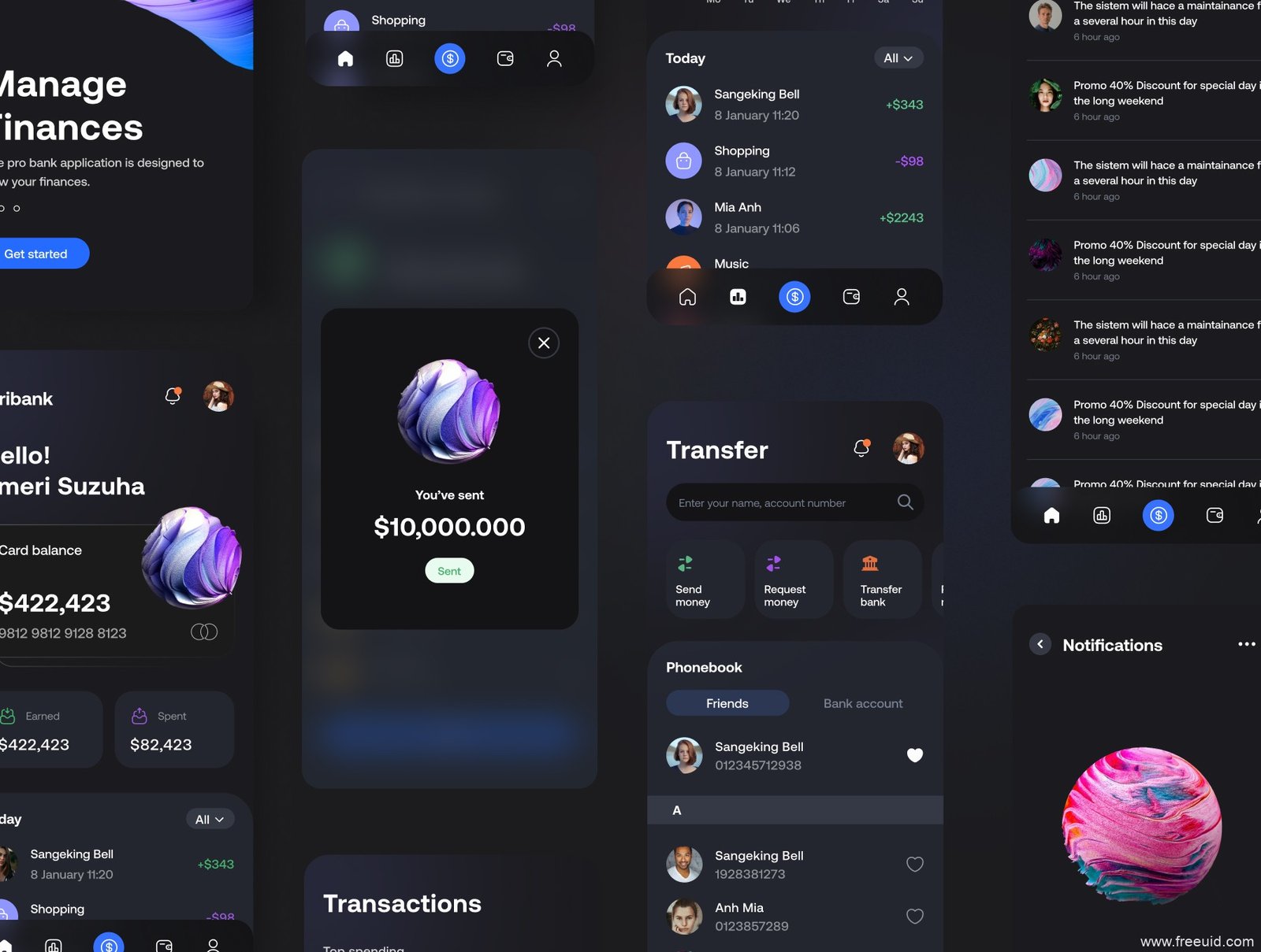 Financial Analytics App UI Kit - Figma Source File #8703