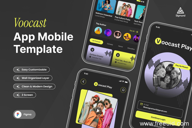 Audio Player App UI Kit - Figma Source File #9401