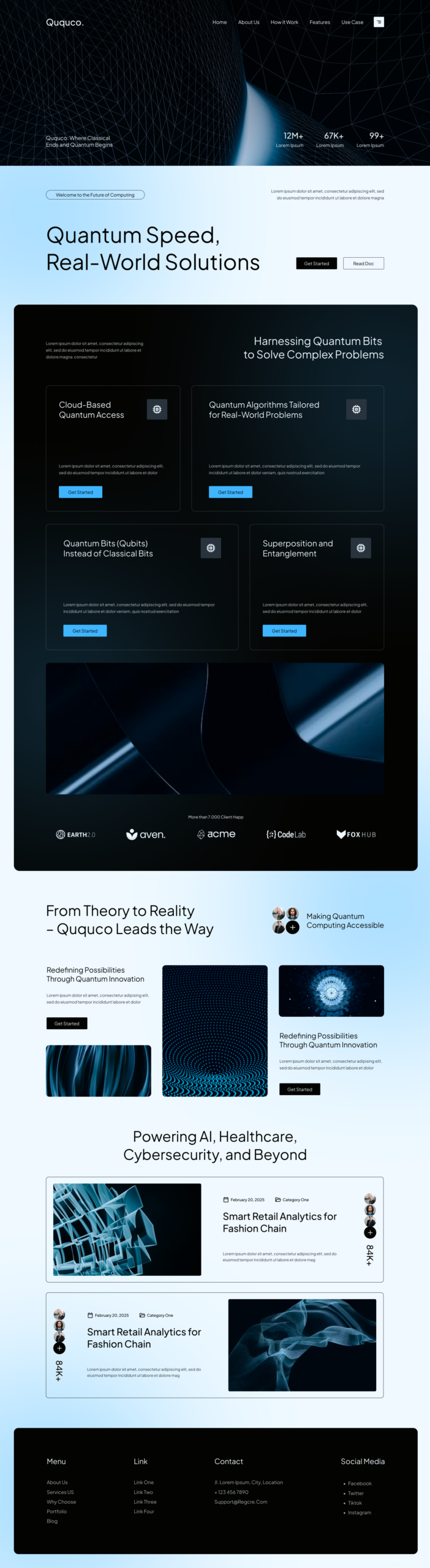 Technology Website UI Kit - Figma Sketch XD Source File #9279