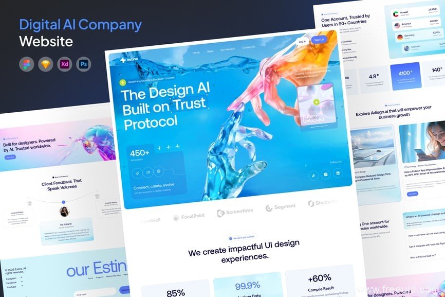 Business Website UI Kit - Figma Sketch XD Source File #9272