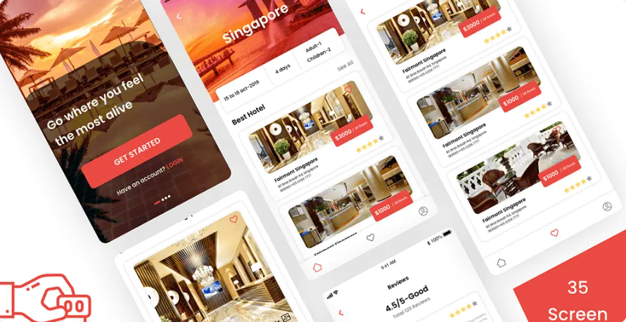Trip Guide App UI Kit - XD Source File #8624