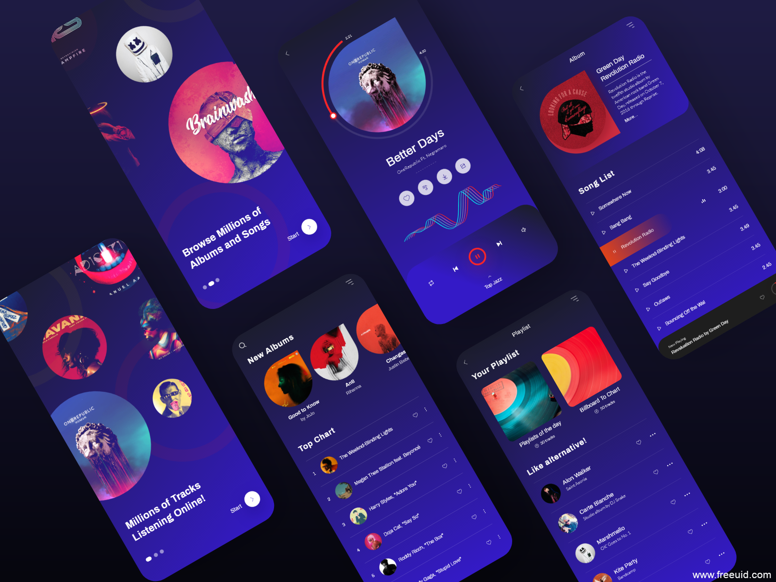 Sound Library App UI Kit - XD Source File #9411