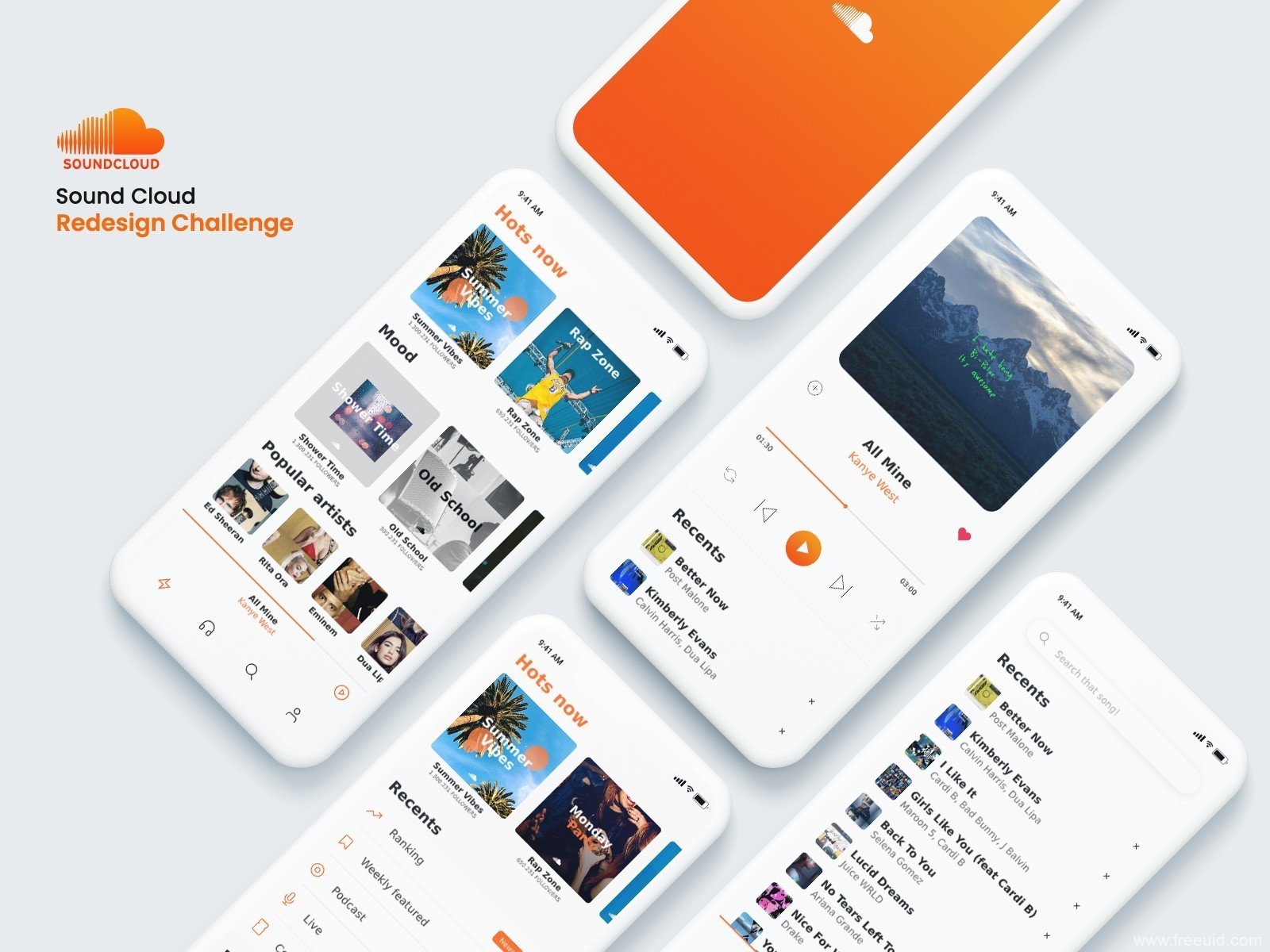 Podcast Mobile App UI Kit - PSD Source File #9419