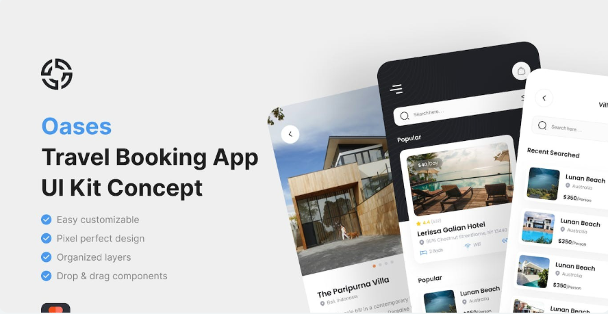 Hotel Booking App UI Kit - Figma Source File #8608