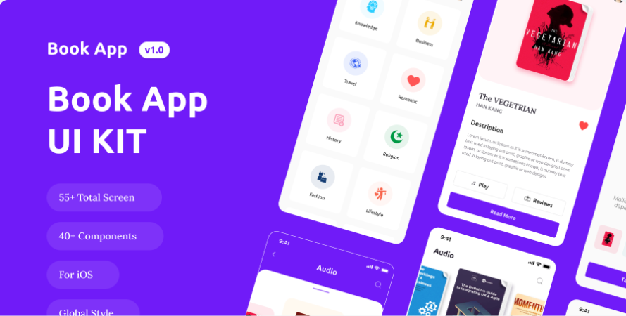 Magazine Reader App UI Kit - Sketch Source File #8578