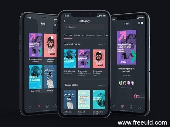 E-book Reader App UI Kit - Figma Source File #9453