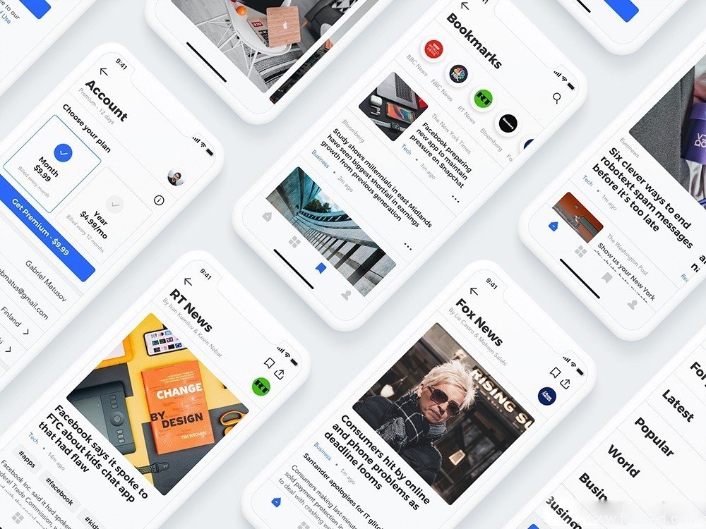 Article Reader App UI Kit - Figma Source File #9447