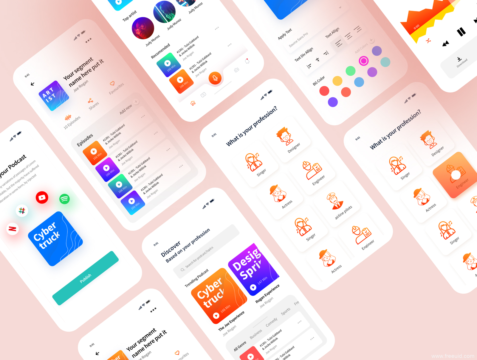 Media Player App UI Kit - Figma Source File #8985