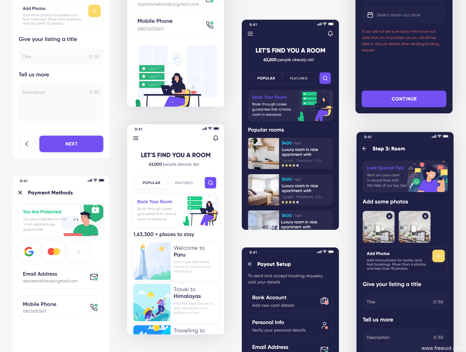Hospitality Service App UI Kit - XD Source File #8922
