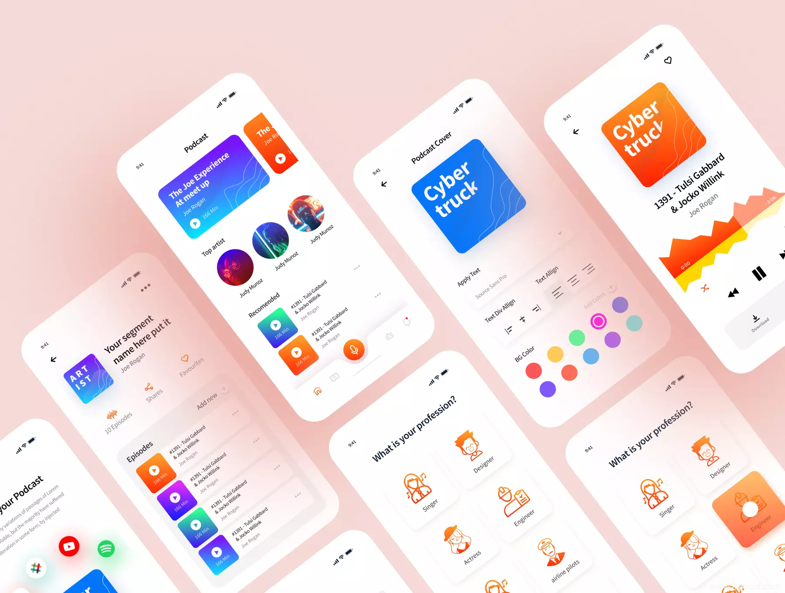 Media Player App UI Kit - Figma Source File #8985