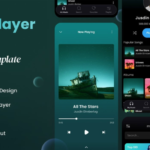 Dark Music Player UI Kit - PSD Source File #8558
