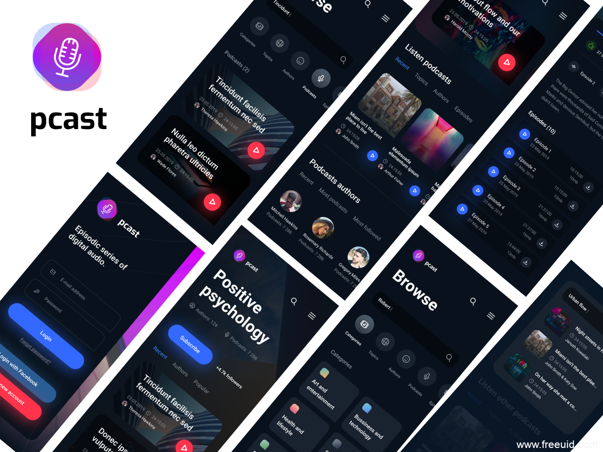 Music Streaming App UI Kit - Figma Source File #9417