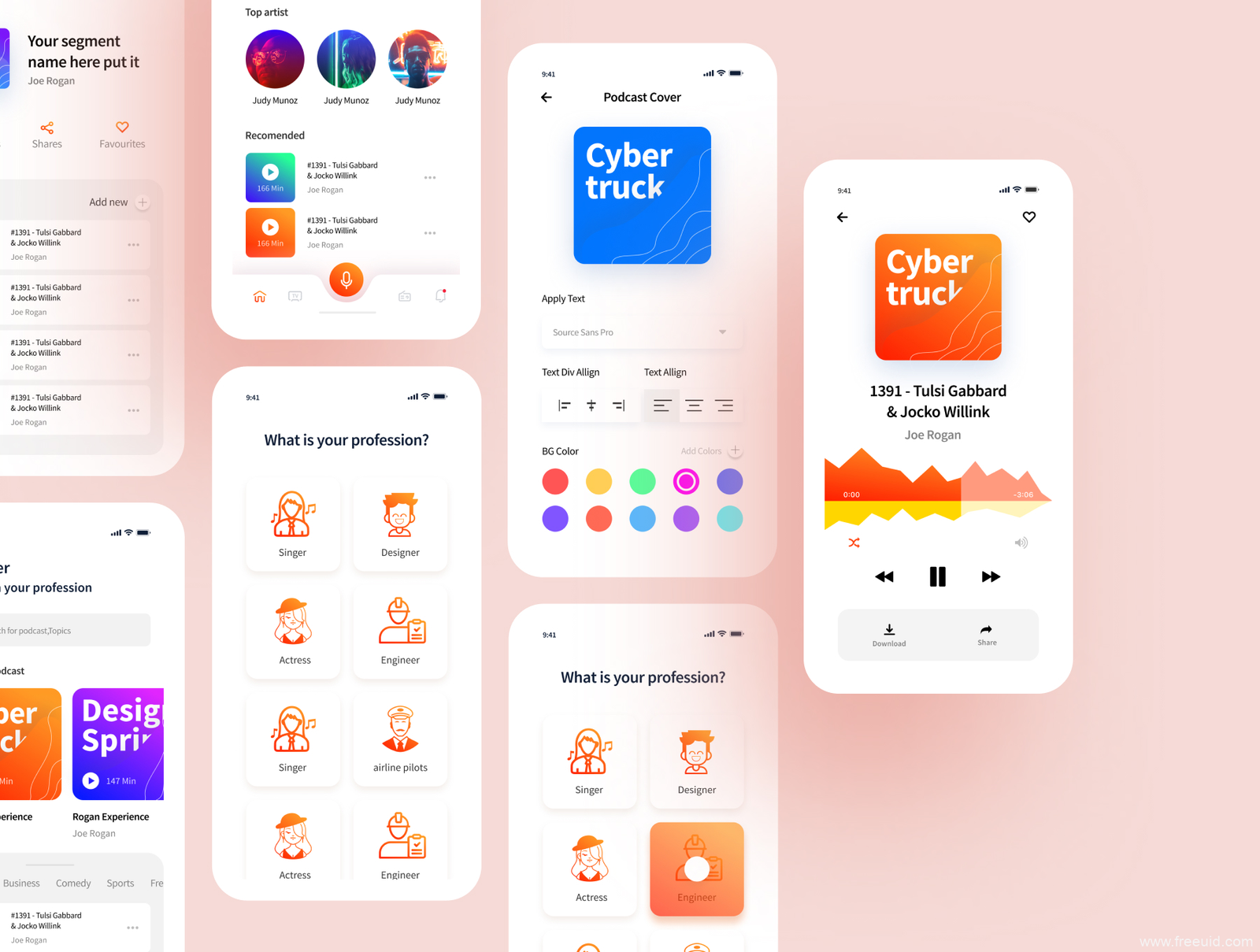 Media Player App UI Kit - Figma Source File #8985